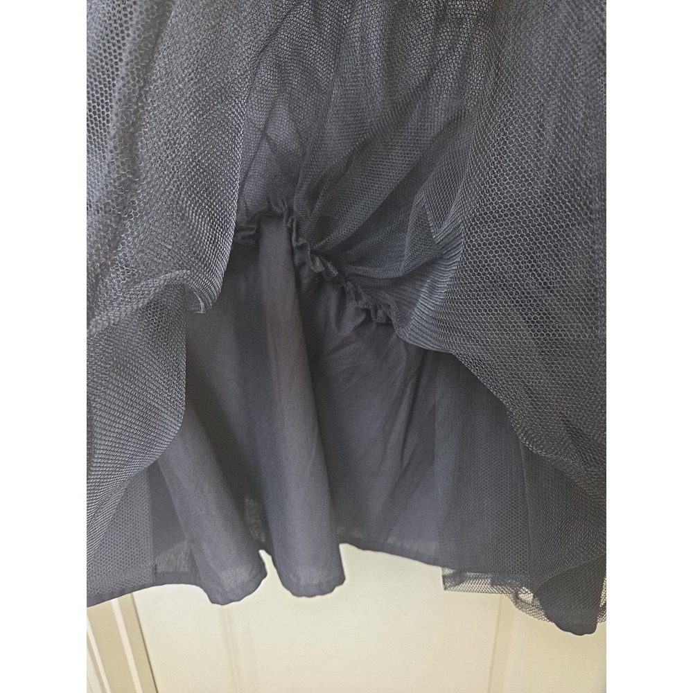 Vtg Laura Ashley Petticoat Black Cotton Tulle Great Britain 80s 90 Whimsygoth - Picture 5 of 15